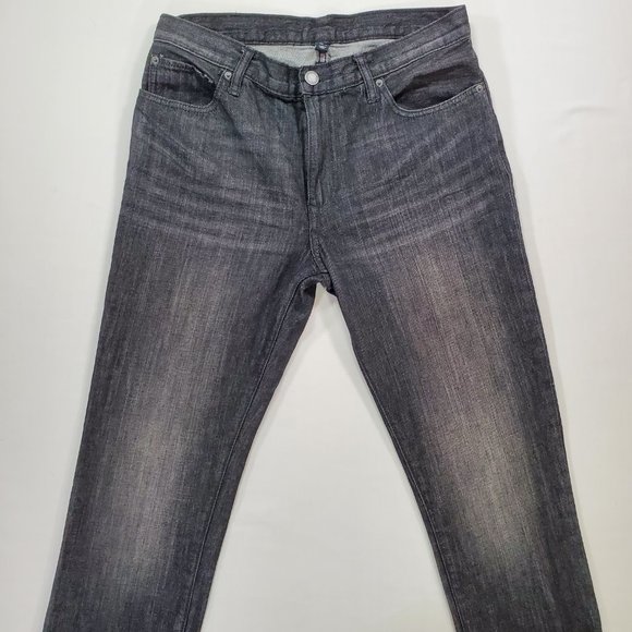 Gap Jeans Mens 32x32 Black Lightweight Denim Slim Fit Straight Classic Normcore - Picture 7 of 16